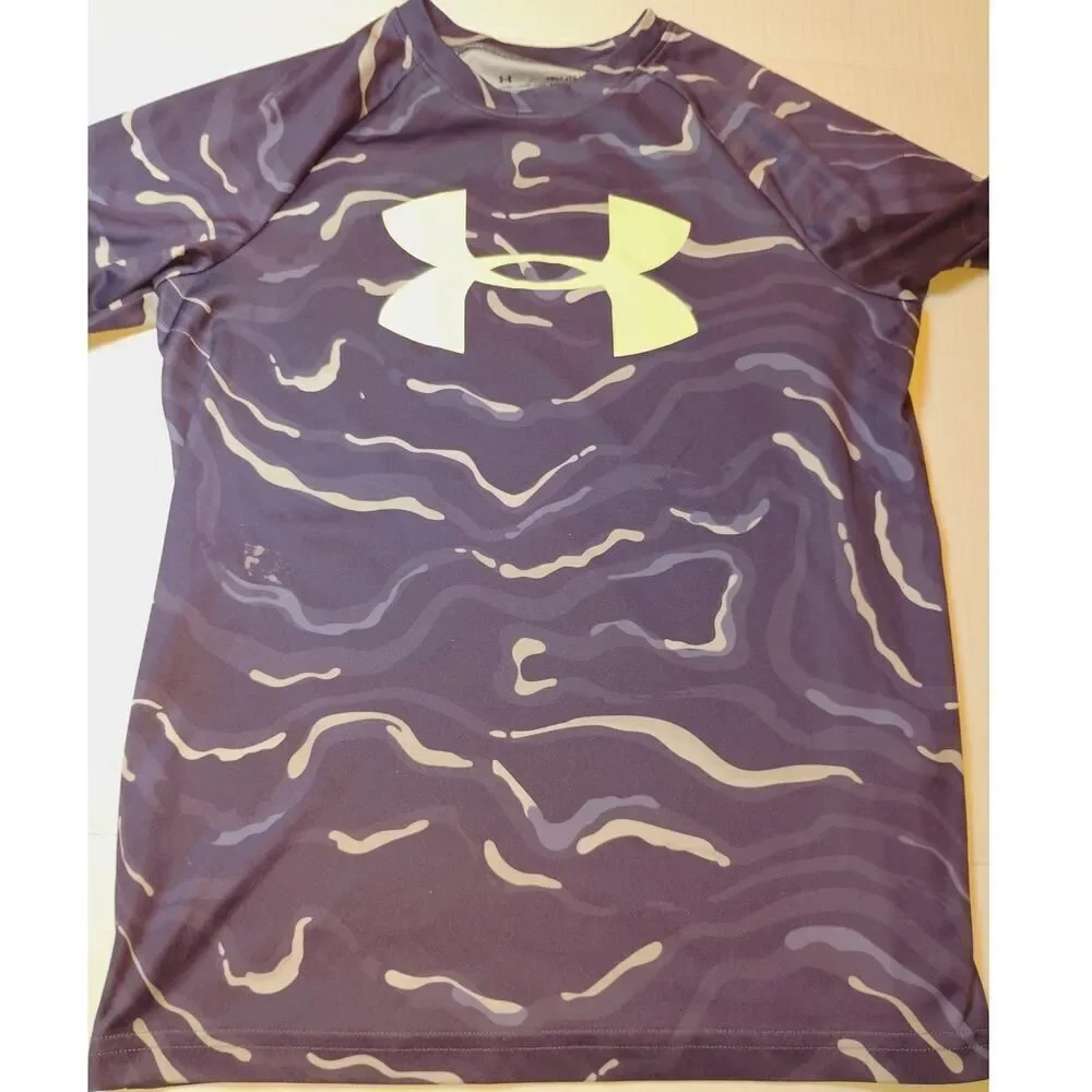 Under Armour HeatGear Youth Two-Tone Blue T-Shirt - Size YXL